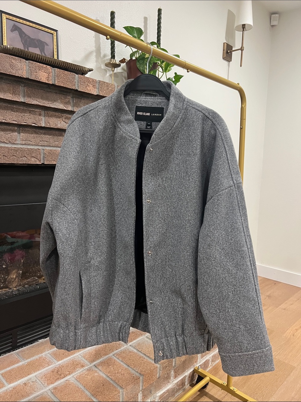 River Island Grey Bomber Jacket